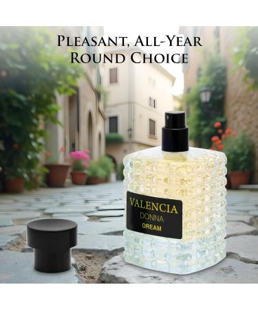 Valencia Donna Dream for Women Eau De Parfum - Citrus Floral Fragrance - Top Notes of Sweet Lychee & Calabrian Bergamot - Mid Tone of Turkish Rose Peony & Rose Water Blossom - Elegant 100ml Bottle - Buy Online on GoSupps.com