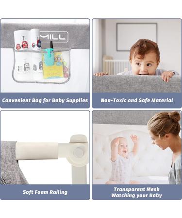 Toddler Bed Rail Guard - Grey 74.8inch for Queen, King, Twin, Full Size Beds - Extra Length 54-78.7 - Kids' Bed Rails & Rail Guards - Buy Online on GoSupps.com