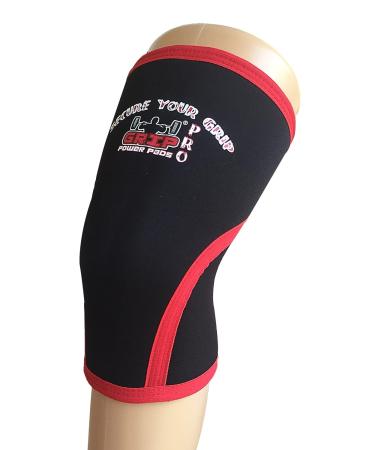 Grip Power Pads 7mm Neoprene Knee Sleeves for Cross Training, Squats, Weightlifting - Size L, Red (Pair) - Buy Online on GoSupps.com