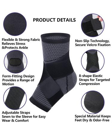 Adjustable Compression Ankle Brace for Injury Recovery Men & Women Sports Support Stabilizes Ligaments Eases Swelling Medium Size - Buy Online on GoSupps.com