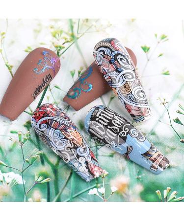 Graffiti Nail Art Foil Stickers - Holographic Transfer Decals for Women & Girls - Buy Online on GoSupps.com