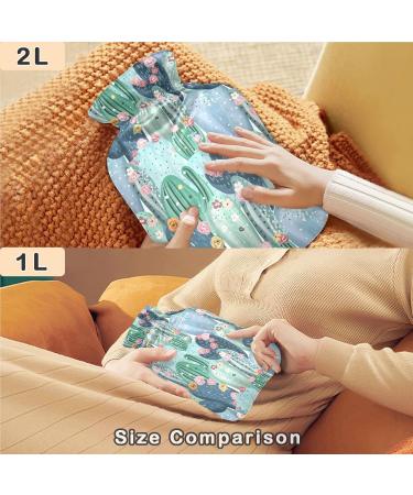 NAANLE 2L Hot Water Bottle with Floral Cactus Cover - Relief for Menstrual Cramps & Pain Heat & Cold Therapy - Buy Online on GoSupps.com