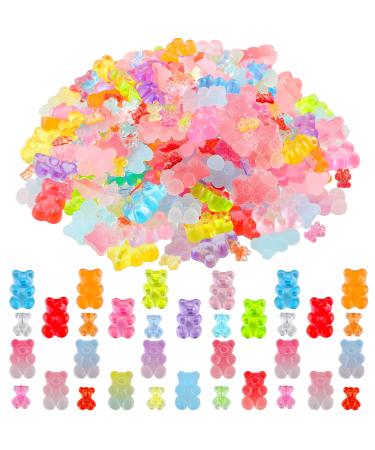 Leelosp 240 Pieces 3D Bear Nail Charms Gummy Candy Nail Charms for Acrylic Nail Colorful Kawaii 3D Cute Resin Bear Charm for Nail Art DIY Handmade Crafting