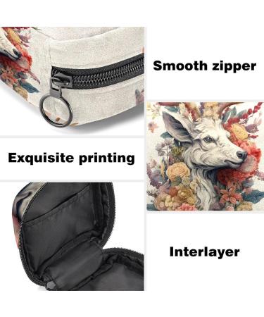 Floral Animal Sanitary Napkin Storage Bag | Menstrual Pad Pouch with Zipper | Portable Nylon Oxford Cloth | Multicoloured Design for Teen Girls & Women - Buy Online on GoSupps.com