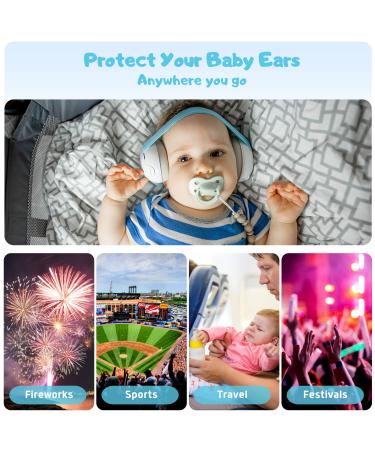 UTINOS Baby Ear Protection Earmuffs - Noise Cancelling Headphones for Infants & Toddlers - Travel Essential with Extra Strap & Carrying Pouch - Blue - Buy Online on GoSupps.com