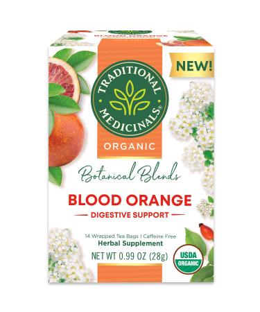 Traditional Medicinals Organic Botanical Blends Tea Blood Orange Caffeine Free 14 Wrapped Tea Bags 0.99 oz (28 g)