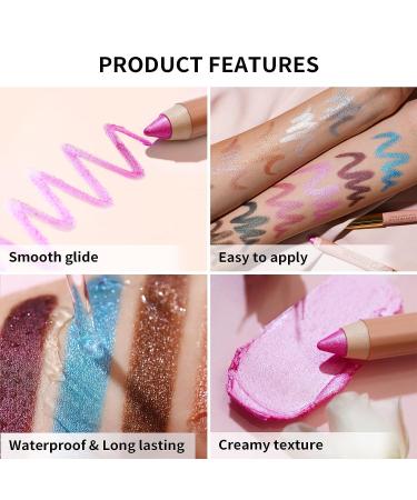 Oulac Silver Glitter Eyeshadow Pencil - Waterproof, Long Lasting & Vegan | Shimmering Glitter Finish | 3.8g (09) Silver Heart - Buy Online on GoSupps.com