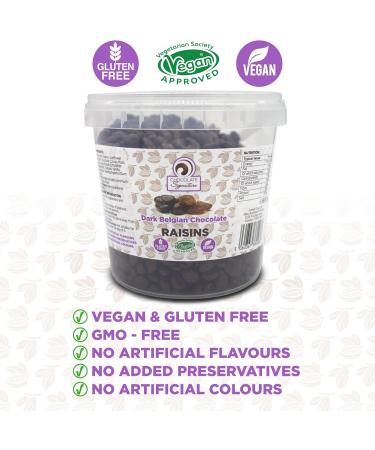 Dark Belgian Chocolate Covered Raisins Sultanas | Dairy Free | Vegan | Gluten Free - 650g - Buy Online on GoSupps.com