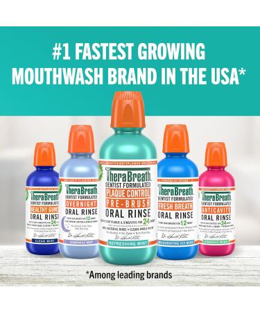 TheraBreath Plaque Control Pre-Brush Oral Rinse - Refreshing Mint - 16 Fl Oz. - Buy Online on GoSupps.com