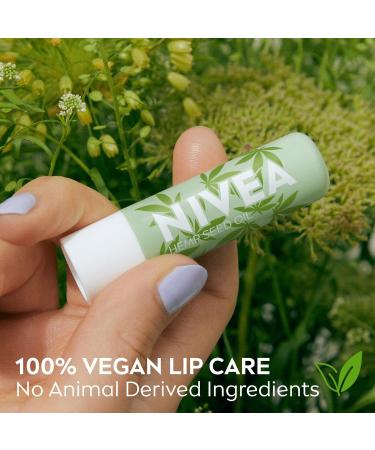 NIVEA Vegan Lip Care Hemp Seed Oil and Shea Butter Lip Balm Stick 0.17 Oz - Pack of 4 - Buy Online on GoSupps.com