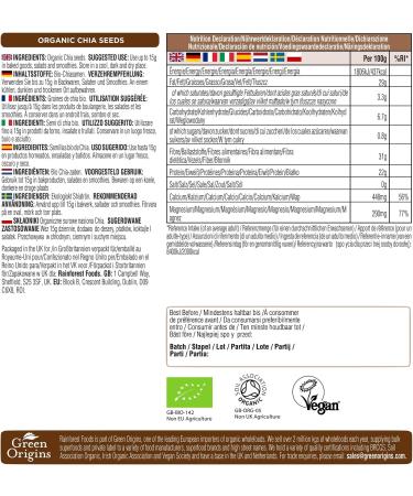 Rainforest Foods Organic Chia Seeds 900g - Superfood Pack of 1 - Buy Online on GoSupps.com