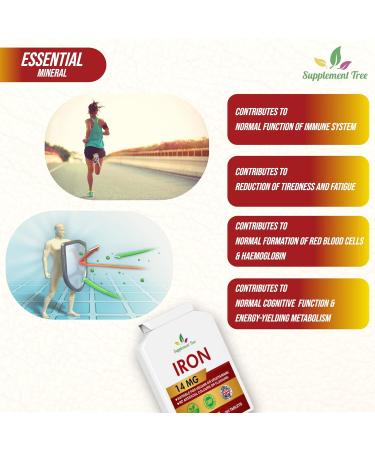 365 Vegan Iron Tablets 14mg | Reduce Tiredness & Fatigue | Men & Women | UK Made - Buy Online on GoSupps.com