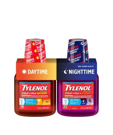Tylenol Cold + Flu Severe Daytime & Nighttime Liquid Cough Medicine 2 ct. of 8 fl. oz