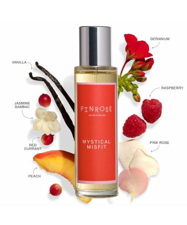 PINROSE Perfumes Mystical Misfit - Eau de Parfum Fragrance Spray for Women - Clean Vegan Cruelty-free and Hypoallergenic Scent with Essential Oils - Notes of Red Currant Pink Rose Patchouli Vanilla Peach Jasmine and Musk - 1 fl oz/30 ml - Buy Online on GoSupps.com