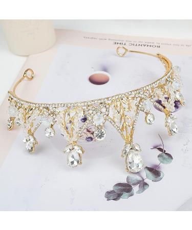 Tocess Princess Gold Tiara for Women - Crystal Rhinestone Crown for Bride, Wedding, Prom, Birthday - Ideal Gift - Buy Online on GoSupps.com