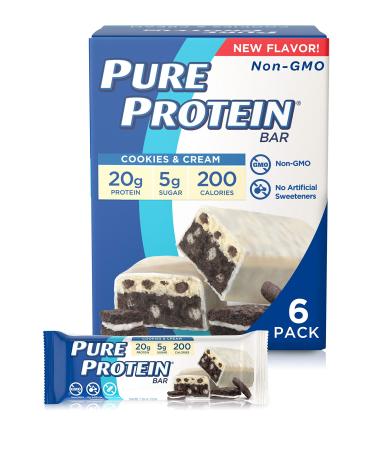 Pure Protein Protein Bars Cookies & Cream 6 Bars 1.76 oz (50 g) Each