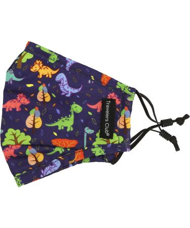 Travelers Club 2 Piece Kids Mask Set with 4 Air Filters - Adorable Dino Design for Safe Travel - Shop Now - Buy Online on GoSupps.com