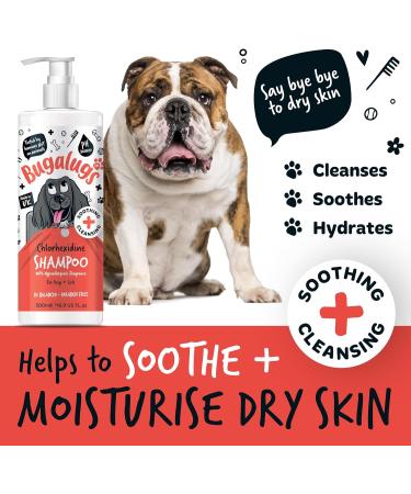 BUGALUGS Dog Shampoo for Itchy Skin Antibacterial And Antifungal Natural Safe Sensitive Formula - Fast Absorbing Skin Cooling First Aid relief For Cuts Grazes Skin Irritation - Buy Online on GoSupps.com