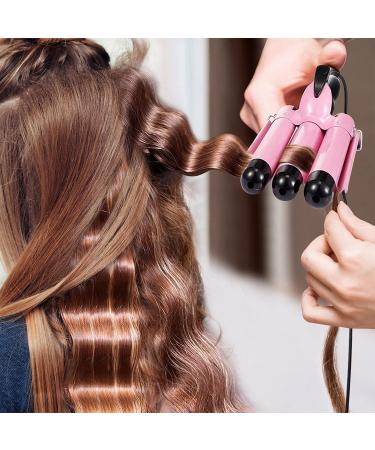 3 Barrel Hair Curler with LCD Display - Professional Wave Curling Iron for Long & Short Hair - Adjustable Temperature & Portable - Buy Online on GoSupps.com