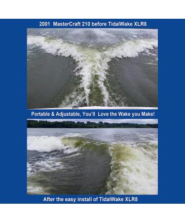 Tidal Wake XLR8 Wake Surf Shaper - For Inboard Boats | Floating Wakesurf Creator - Silver/Black Fin - Buy Online on GoSupps.com