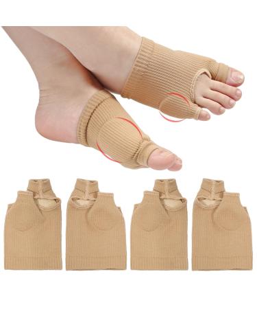 2 Pairs Toe Pads Upgraded Breathable Big &Little Toes Bunion Cushion Sleeve Comfortable Toe Wraps Elastic Foot Protector Corrector Guards Socks for Day and Night Relief Support Men Women (L)