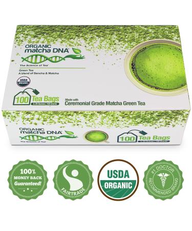 MatchaDNA Certified Organic Matcha Green Tea - 100 Teabags | Matcha DNA - Buy Online on GoSupps.com