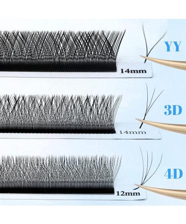 Volume Eyelash Extensions - 4D Self-Fan Lashes | 0.07mm DCURL Mix 8-14mm | Gemerry 4DLASH - Buy Online on GoSupps.com