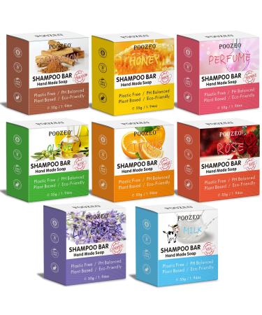 8 Pack Shampoo Bar Gift Set Natural Shampoo Bar Soap for Hair Solid Shampoo Soap for Dry Damaged Hair With Plant Essence Oil Helps Stop Hair Loss and Promotes Healthy Hair Growth Hair Soap Travel Size Bulk Gift Set
