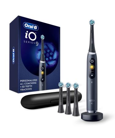 Oral-B iO Series 9 Electric Toothbrush with 3 Replacement Brush Heads, Black Onyx iO9 Power Handle Blackonyx