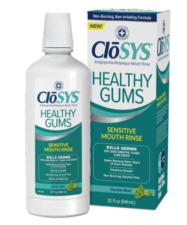 CloSYS Healthy Gums Mouthwash - Gentle Mint - Pack of 2 - 32 Fl Oz. - Buy Online on GoSupps.com