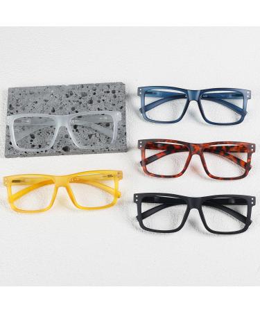 Oversized Reading Glasses for Men & Women - 5 Pack Large Square Cheaters 2.0x with Spring Hinges - Mix Colors - Buy Online on GoSupps.com