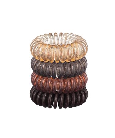 Kitsch Hair Coils - Brunette Hair Ties (4 Pieces) | Stylish & Non-Damaging Hold - Buy Online on GoSupps.com