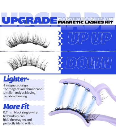 ALICE Magnetic Eyelashes Natural Look Magnetic Lashes Kit with Magnetic Lash Applicator Wispy Cat Eye lashes Reusable Magnetic Eyelashes Kit No Glue or Eyeliner B32 - Buy Online on GoSupps.com