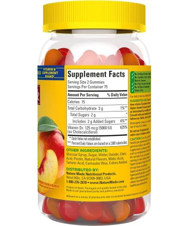 Nature Made Extra Strength Vitamin D3 5000 IU Gummies - Bone, Teeth, Muscle, and Immune Health Support - 150 Count - Buy Online on GoSupps.com