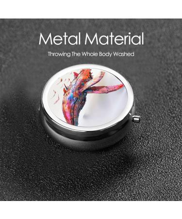 Colorful Mechanical Whales Portable Metal Pill Box - Round Mini 3-Compartment Design for Small Pills | Ideal Travel Accessory - Buy Online on GoSupps.com