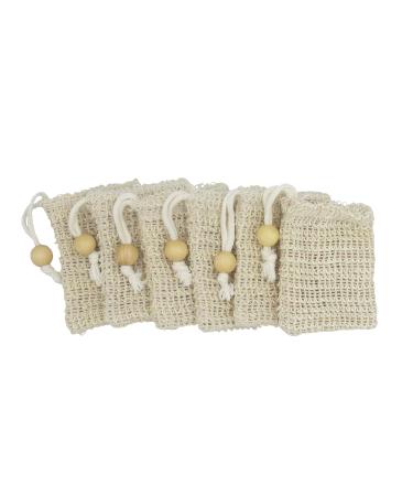 Bleu Bath 6-Pack MINI Sisal Ramie Soap Saver Bag with Drawstring - Natural and Organic Luffa Loofah Scrubber for Exfoliating - Wooden Bead Holder Included - Buy Online on GoSupps.com