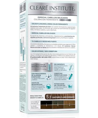 Cleare Institute Color Clinuance Permanent Coloring Delicate Hair Without Ammonia More Brightness Intense Color 100 Coverage 53 Golden Light Chestnut 170 ml - Buy Online on GoSupps.com