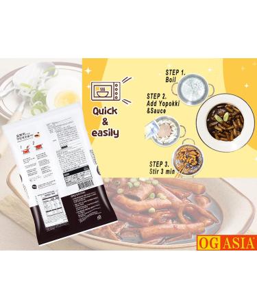 Topokki Rice Cake 3-Pack - Jjajang Korean Instant Rice Cake Pouch (3x120g) - Tteokbokki Black Beans from OG Asia - Buy Online on GoSupps.com