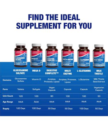 Glucosamine Sulfate Joint Health Supplement - Soft Tissue Cartilage Tendon and Ligament Supplement for Enhanced Mobility Comfort and Flexibility - Non-GMO Sodium Free & Made in the USA - 120 Servings - Buy Online on GoSupps.com