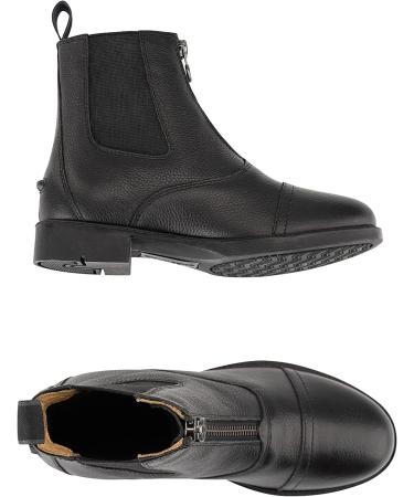Nova Kids FZ Soft Paddock Ankle Boots | Suedwind | Soft Cowhide | Comfortable Rubber Sole | Front Zipper | Kids Sizes 29-41 | Durable Riding Slip Shoe - Black - Buy Online on GoSupps.com
