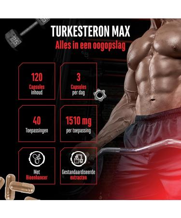 VitamineVersand 24 Turkesterone Max 120 capsules Extra high dosage with 1510 mg per daily portion With Bioenhancer Without unwanted additives Vegan - Buy Online on GoSupps.com
