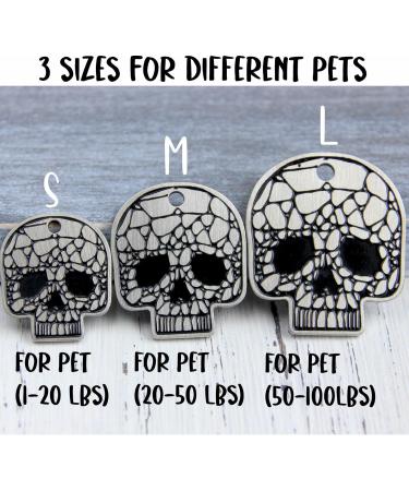 Personalized Dog Tags with Engraving | Custom Skull Design | Double-Sided Animal Name Tags for Dogs & Cats - Cool & Funny Collar Accessories - Buy Online on GoSupps.com
