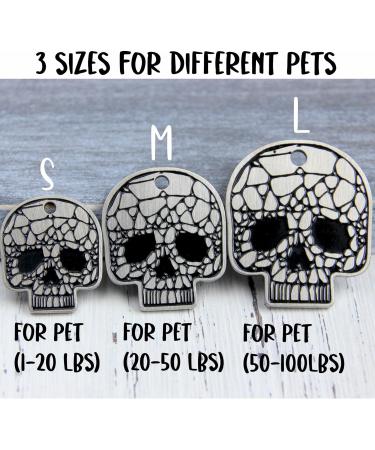 Personalized Dog Stamps - Engraved Skull Design Tags | Custom Name Tags for Pets | Double-Sided Dog & Cat Collars | Unique & Funny Animal Brands (Gold) - Buy Online on GoSupps.com