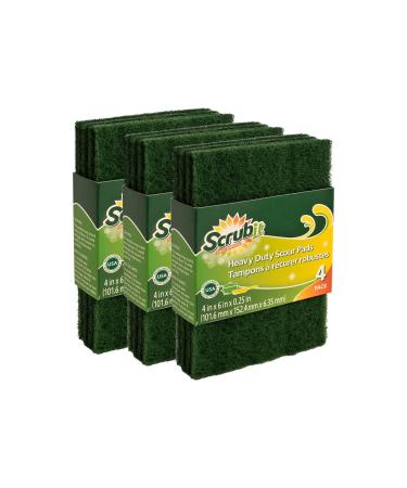 Scouring Pads - Heavy Duty Household Cleaning Scrubber with Non-Scratch Anti-Grease Technology - Reusable Scrubbing Pads - Green, 12 Pack - Buy Online on GoSupps.com
