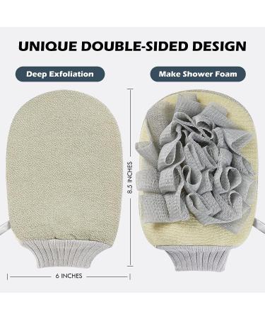 ENESNES 2-in-1 Exfoliating Glove for Body Scrubbing and Dead Skin Removal - Beige - Buy Online on GoSupps.com