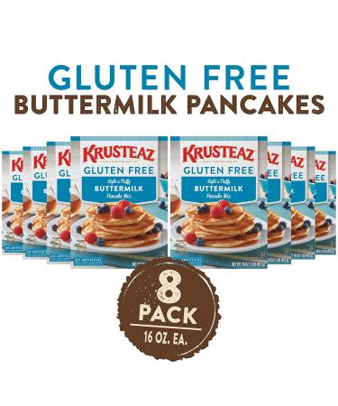 Krusteaz Gluten Free Buttermilk Pancake Mix  16-Ounce Boxes (Pack of 8) GF Buttermilk Pancake - Buy Online on GoSupps.com