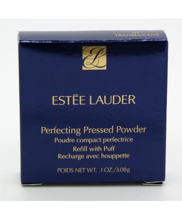 Estee Lauder Perfecting Pressed Powder Refill With Puff 01 Translucent Small Size 0.1 Ounce / 3.08 Gram