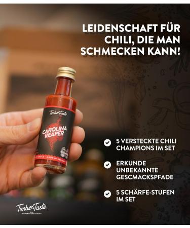 Timber Taste Chili Sauce Gift Set 5 x 40ml | Offroad Hot Sauce | Unique Gifts for Men & Women | Perfect for Father's Day | Gourmet Chili Sauces & Spices - Buy Online on GoSupps.com