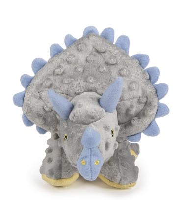 goDog Dinos Squeaker Plush Dog Toy with Chew Guard Technology - Soft & Durable, Chew Resistant & Tough Reinforced Seams - Multiple Styles, Colors, & Sizes Large Dinos Frills (Gray)