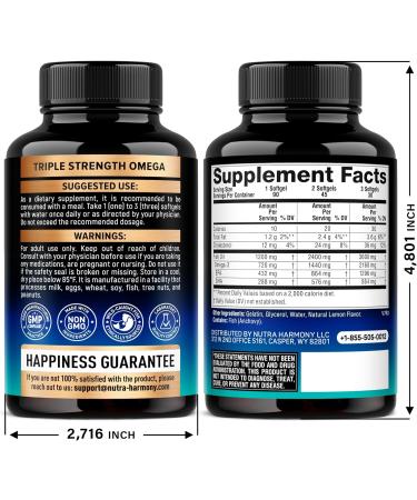 NUTRAHARMONY Biotin Collagen Keratin Capsules & Omega 3 Fish Oil Softgels - Buy Online on GoSupps.com
